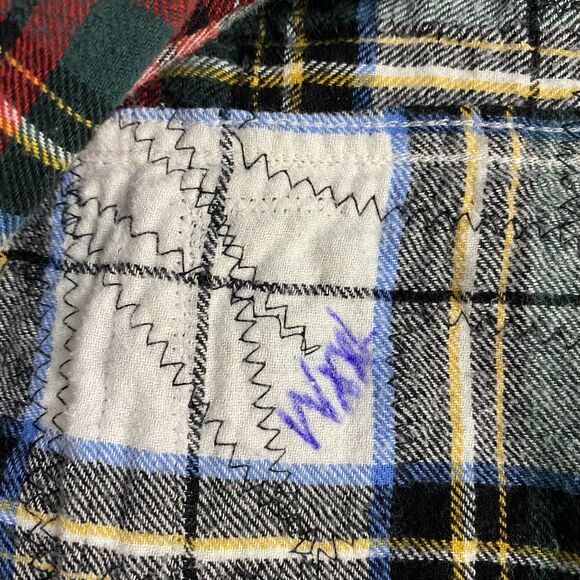 Flannel Shirt Womens 2XL Sugar Skull Shacket Upcycled Grunge Maximalist Rock - Picture 14 of 16